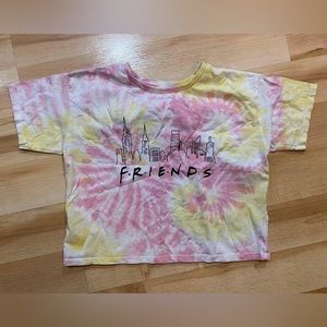 Friends TV Series Oversized Cropped Tie Dye Tee Girls Sz 6X